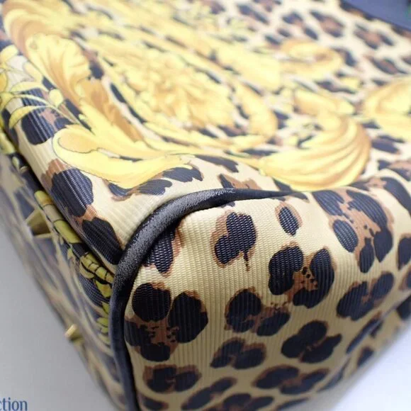 Gianni Versace Leopard Print PVC and Leather Tote Bag - Picture 7 of 10